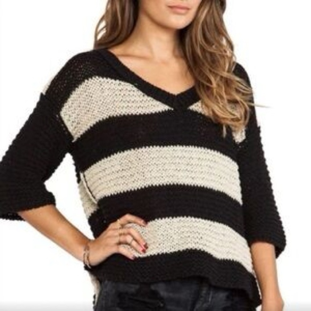 Free People V-Neck Sweater in Cozy Knit